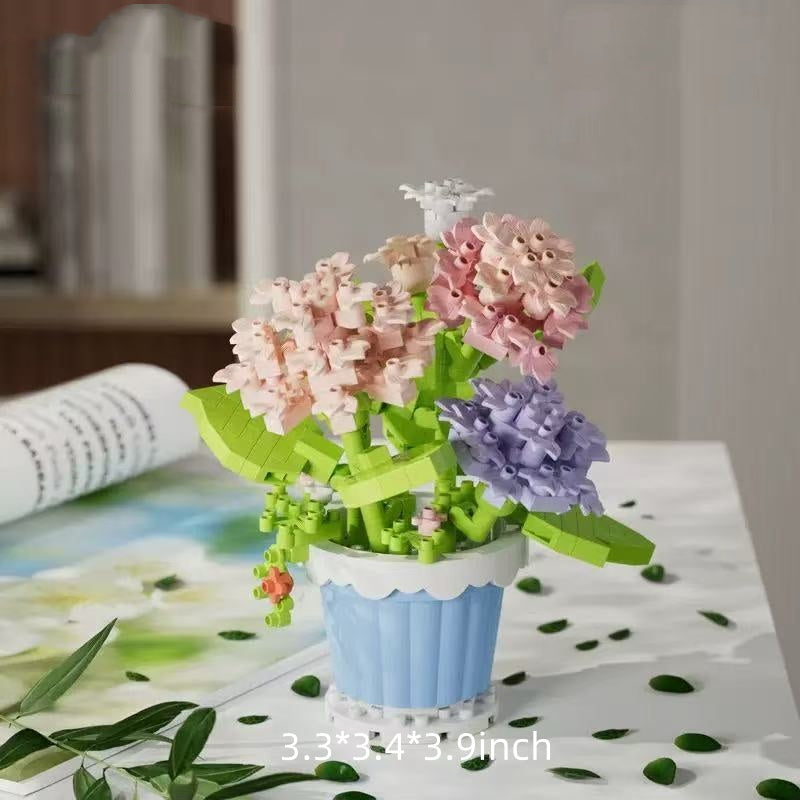 Floral Potted Building Blocks Set