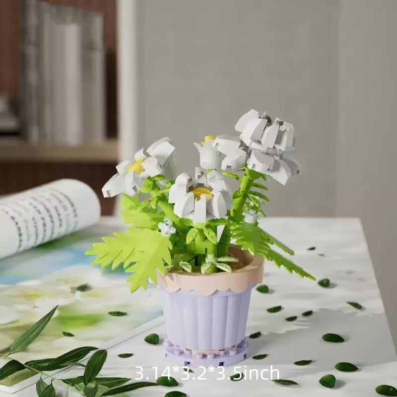 Floral Potted Building Blocks Set