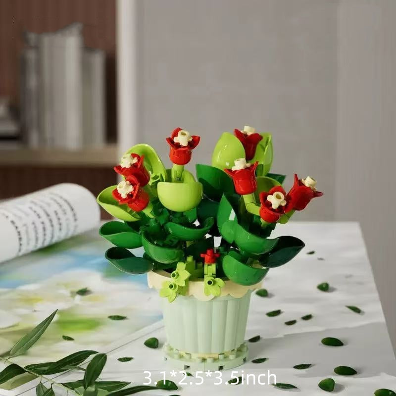Floral Potted Building Blocks Set