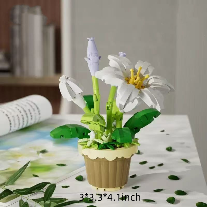 Floral Potted Building Blocks Set