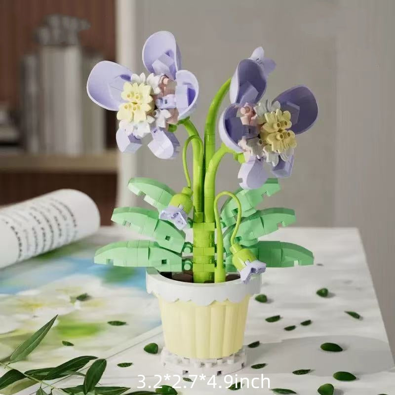 Floral Potted Building Blocks Set