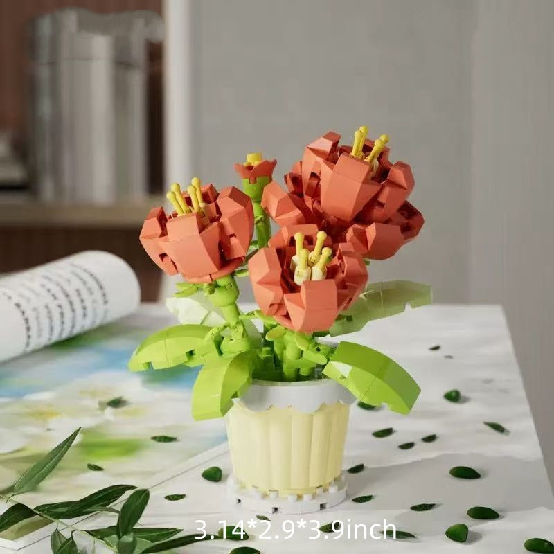 Floral Potted Building Blocks Set
