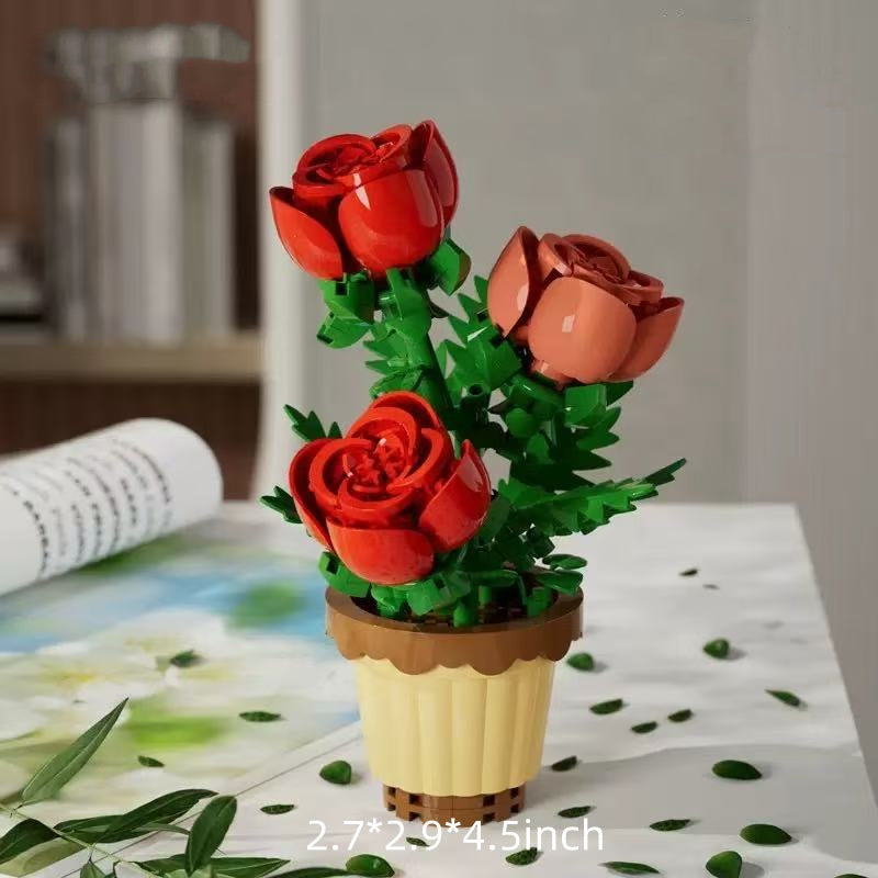 Floral Potted Building Blocks Set