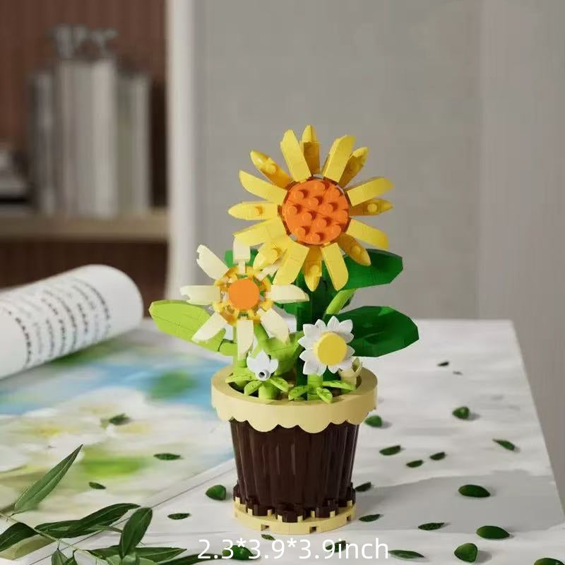 Floral Potted Building Blocks Set