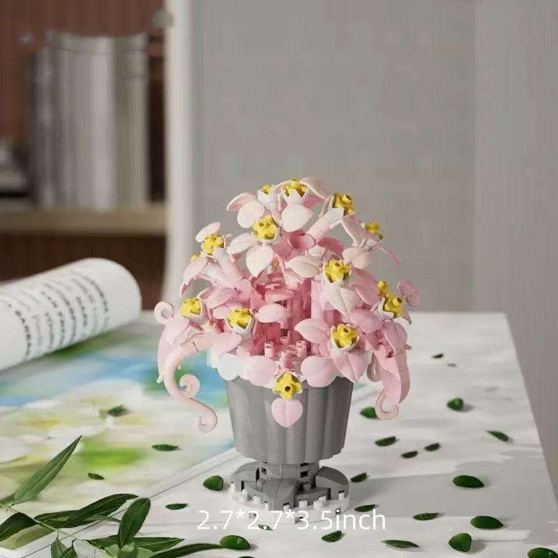 Floral Potted Building Blocks Set