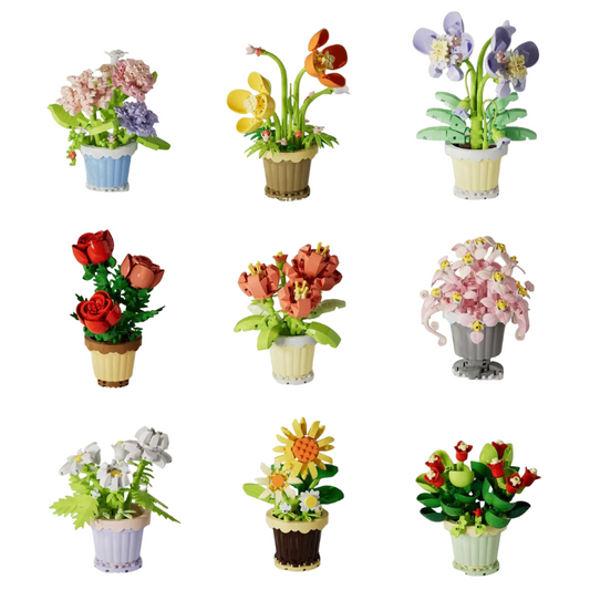 Floral Potted Building Blocks Set